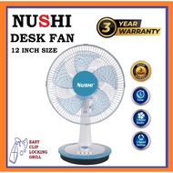 NUSHI 12 INCH DESK FAN / TABLE FAN / 45 WATTS / OSCILLATION / TIMER / READY STOCK [ 1 YR SG WARRANTY [ 3 YR SG WARRANTY]