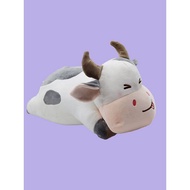 Ready Stock = MINISO Cute Doodle Cow Pillow Lying Posture Plush Doll Toy Cute Doll Ragdoll Ready Stock Fast Shipping