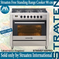 Straaten Free Standing Cooker 90 cm ST95VEF10X-PRO 5 Burners and 10 Settings Electric Oven Stainless
