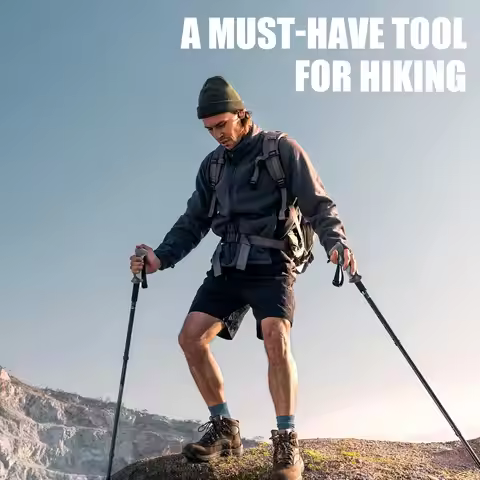 2Pcs Sturdy Wear Resistant Plastic Trekking Rod Handle Ergonomic Design for Hiking Pole Ski Pole Out