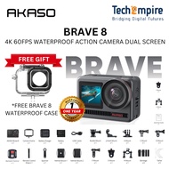 AKASO Brave 8 - Action Camera | 4K60fps Video | 48MP Image | 8K Time Lapse | 16x Slo-Mo | AI Face Me
