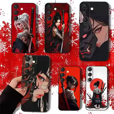 Geisha Samurai Art J-JapanS Phone Case For Samsung S22,S24,S25,S23,S20,S30,S21,Ultra,Plus,5G,Fe,Lite