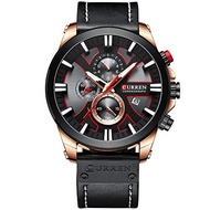 CURREN Mens Watches Luxury Chronograph Big Dial Male Watch Wrist Leather Waterproof Sport Army Milit