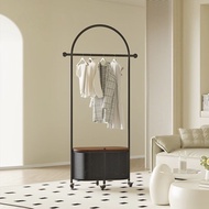【In Stock】Internet celebrity wheeled mobile coat rack, floor standing storage basket, storage rack, 