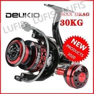 Deukio Max Drag 30kg 2000-7000尺寸Mesin Pancing路亞金屬大拖钓渔线紡車輪