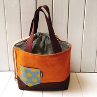 束口手提袋 (馬鞍棕色) 早午餐, 便當袋 接單生產*