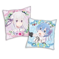 RE:ZERO 從零開始的異世界生活 正版 45x45 雙面 抱枕 咕臣 Cushion 攬枕 木棉花 愛蜜莉亞 x 雷姆 (E款)