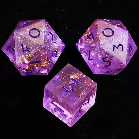 3 Polyhedral Resin 20 Sided D10 and 6 Sided D3 Draw Steel Set of Dice Aurora Ward