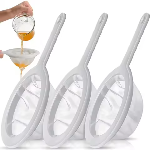 100/200/400 Mesh Reusable Nylon Ultra Fine Filter Mesh Strainer Spoon Sieve Soy Milk Juice Coffee Fo