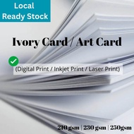 180/210/230G/250GSM Ivory Card Art Card 2 Side A4/A5 Size 100 Sheets for Digital Printing White Card