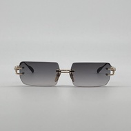 【二手】CHROME HEARTS LORDIE 無框方形太陽眼鏡 56□15-134 黑色/金色