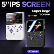 feichanH5 Handheld Retro Game Console 128GB 5 Inch Screen Portable Video Game Console Dual RGB Joyst