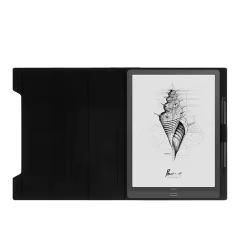 Foldable E-Reader Case Wear-resistant with Pen Slot Folio Cover Anti-fall Paste Type Back Cover for 