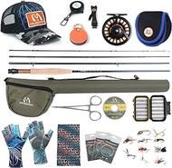 M MAXIMUMCATCH Maxcatch Amigo Fly Fishing Rod and Reel Combo 9FT 4-Piece 4/5/6/7/8 Weight Complete Fishing Outfit