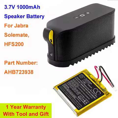Cameron Sino 3.7V 1000mAh Speaker Battery AHB723938 for Jabra Solemate, HFS200 +TOOL