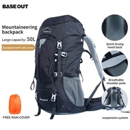 BASE OUT 50L กลางแจ้งความจุขนาดใหญ่เดินป่าคู่กระเป๋าเป้สะพายหลังกันน้ำ