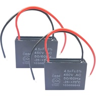 Kapasitor Kipas Siling CBB61 2 Wayar 4.5uf Serasi dengan Kapasitor Kipas 400/350/300/250VAC 50/60Hz 