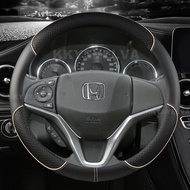 Da sợi nhỏ vỏ Bọc vô lăng ô tô cho Honda City 2014-2019 Fit 2014-2019 Jazz 2014-2019 HR-V HRV 2016 P