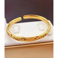 时尚手镯女 开口满天星光面仿真黄金沙金色999手饰品直播Fashion Bracelet Women's Opening Sky Starlight Surface Simulationlwr1dj8