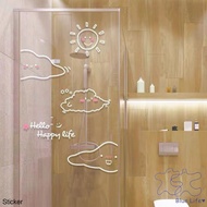 Cute and Warm Cloud Stickers Cabin Glass Door Window Mirror Bathroom Decoration Self-adhesive Paper Creative Wall Stickers