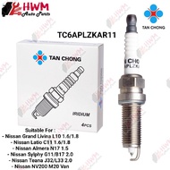 Tan Chong Spark Plug Iridium TC6APLZKAR11 Nissan Grand Livina L10 Latio C11 Almera N17 Slyphy G11 B1