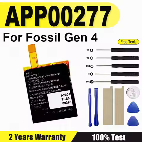 New APP00277 Replacement Battery 300mAh Battery For Fossil gen 4 Watch Bateria + Free Tools
