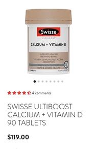 Swisse Ultiboost Calcium + Vitamin D 90 Tablets $88 exp8/26 (2bottles)