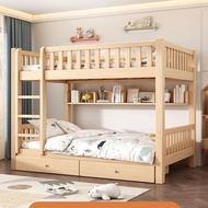 [🔥Free Delivery🚚🔥]Solid Wood Bed Bunk Bed Upper and Lower Bunk Bed Children's Bed with Mattress Storage Function Bed Frame with Drawer with Bookshelf Single/Queen/King Bed Frame