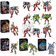 6+Toy Super Heroes Series Action Figure Iron Man Steve Rogers Batman Hulk Green Lantern Joker Marvel Action Figure Assembly Toys Gift