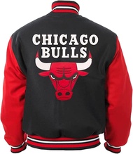 Men's Chicago Vintage Bulls Logo Bomber Style Jacket| National Basketball League Letterman Varsity J