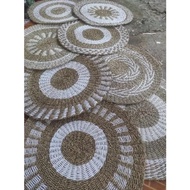 Rug 100Cm / Rug Karpet Anyam / Karpet Seagrass / Anyaman Karpet Bulat Minimalis Aesthetic Elegan Pre