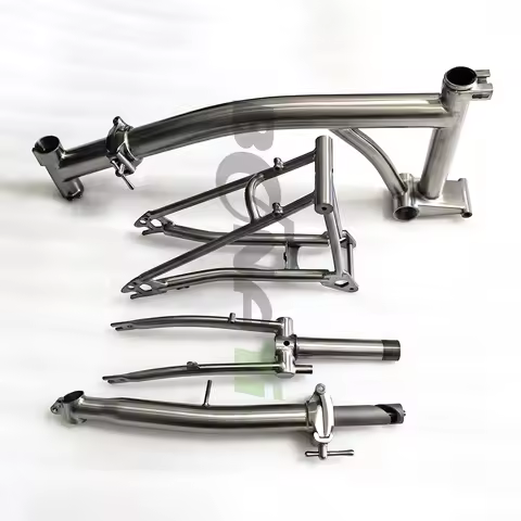 Titanium Folding Bike Framesets, Main Frame, Front Fork, Rear Triangle Stem for P Line Brompton