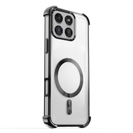 For Motorola Moto G05 E15 G15 G17 G35 G75 Phone Case Electroplating Four Corner Anti Drop Magnetic T
