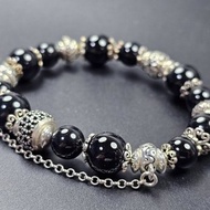 特級天然黑碧璽純銀手鍊