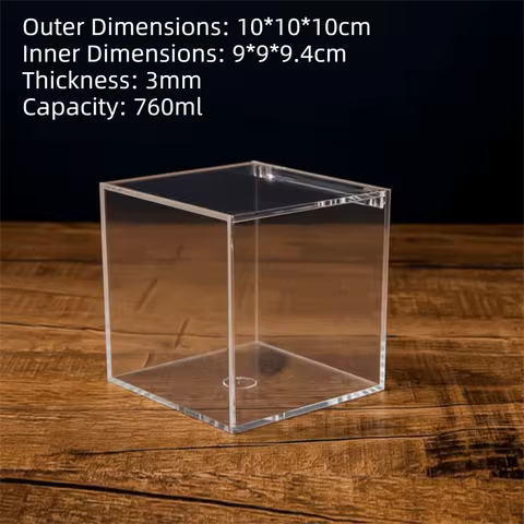 Organizer Square Cube Acrylic Box Transparent Case With Lids Clear Cube Box Stackable Design Storage