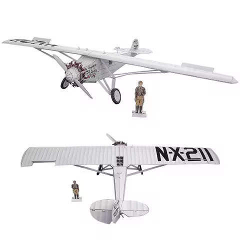 Spirit of St. Louis N-X-211 Aircraft Folding Handmade 3D Paper Model Papercraft Art DIY Teens Adult