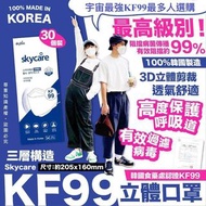 {荃灣24Cards} 現貨  韓國 Skycare KF99 獨立包裝 最高級別立體口罩 30個裝 25年5月到期 