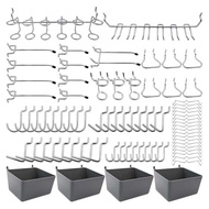 Pegboard Set Metal 80Pcs Tool Utility Hooks Locks Peg Board Organizer