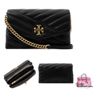 (STOCK CHECK REQUIRED)BRAND NEW AUTHENTIC TORY BURCH KIRA CHEVRON CHAIN-LINKED WALLET 64068 BLACK