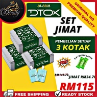 ALANA Detox Set Jimat 3 Box 24 Sachet | Free 6 Sachets Coffee Latte | Allana Dtox Kotak | Combo