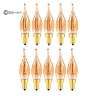 .10 Pcs Dimmable C22 LED Filament Bulb E12 0.5W Amber Decorative Night Light Candle Light Ampoule Ca