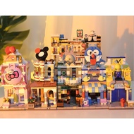 PanLos 657039-44 Building Blocks Street View Mini City Brick Scene Blocks Bricks Toy KT Mickey Toys 