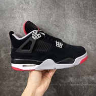 🤩必備經典復古籃球鞋🤩 Air Jordan 4 Retro Bred 喬丹4代黑紅籃球鞋 | 內置可視氣墊 | 耐磨防滑 | 潮流百搭|