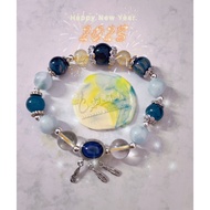 Green Angelite- Apatite crystal bracelet