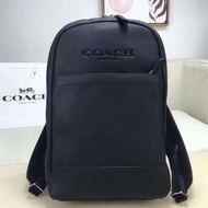 美國代購 COACH 54135 新款男士素面真皮皮革 COACH壓紋後背包