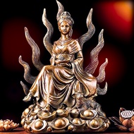 9-tailed fox statue - Nine-tailed fox made of bronze, 33cm high, increases love luck