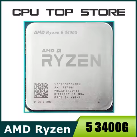 AMD Ryzen 5 3400G R5 3400G 3.7GHz Quad-Core Eight-Thread 65W CPU Processor YD3400C5M4MFH Socket AM4