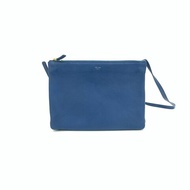 Celine 藍色 trio 牛皮 小號 肩背包