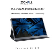 [🔥New Year Gift of Love🔥] ZSCMALL Portable Monitor 15.6 Inch 2K  HDMI Type-C 2560x1440 HDR IPS Screen Dual Speaker Gaming Display For Laptop Phone Xbox PS4 Switch