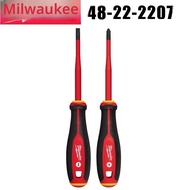 มิลวอกี 48-22-2207 2PC 1000V ชุดไขควงปลายบางหุ้มฉนวน PH SLOTTED อุปกรณ์เครื่องมือช่างเกรดอุตสาหกรรม